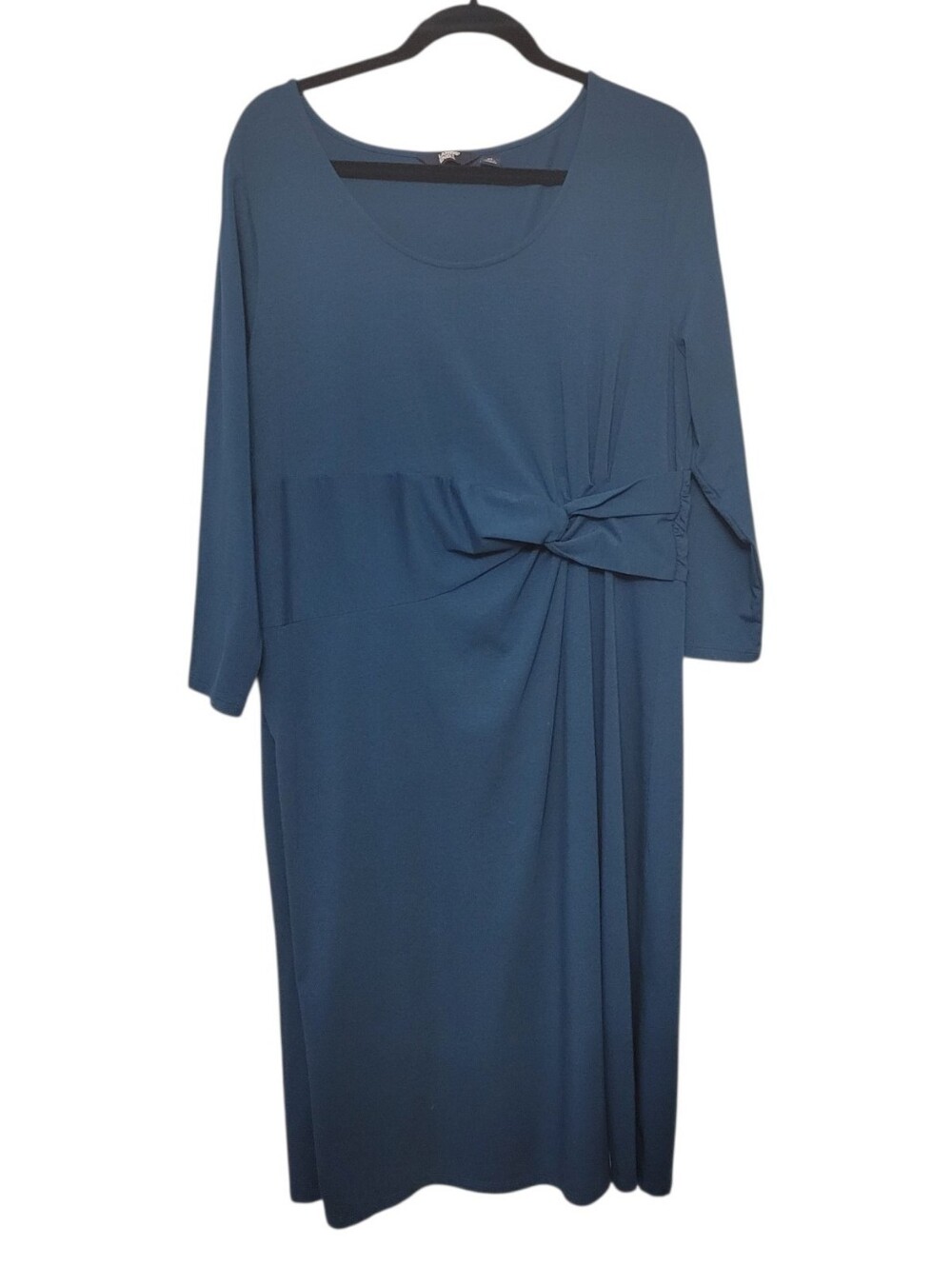Lands End Teal Midi Length Faux Wrap Dress Size XL - 18